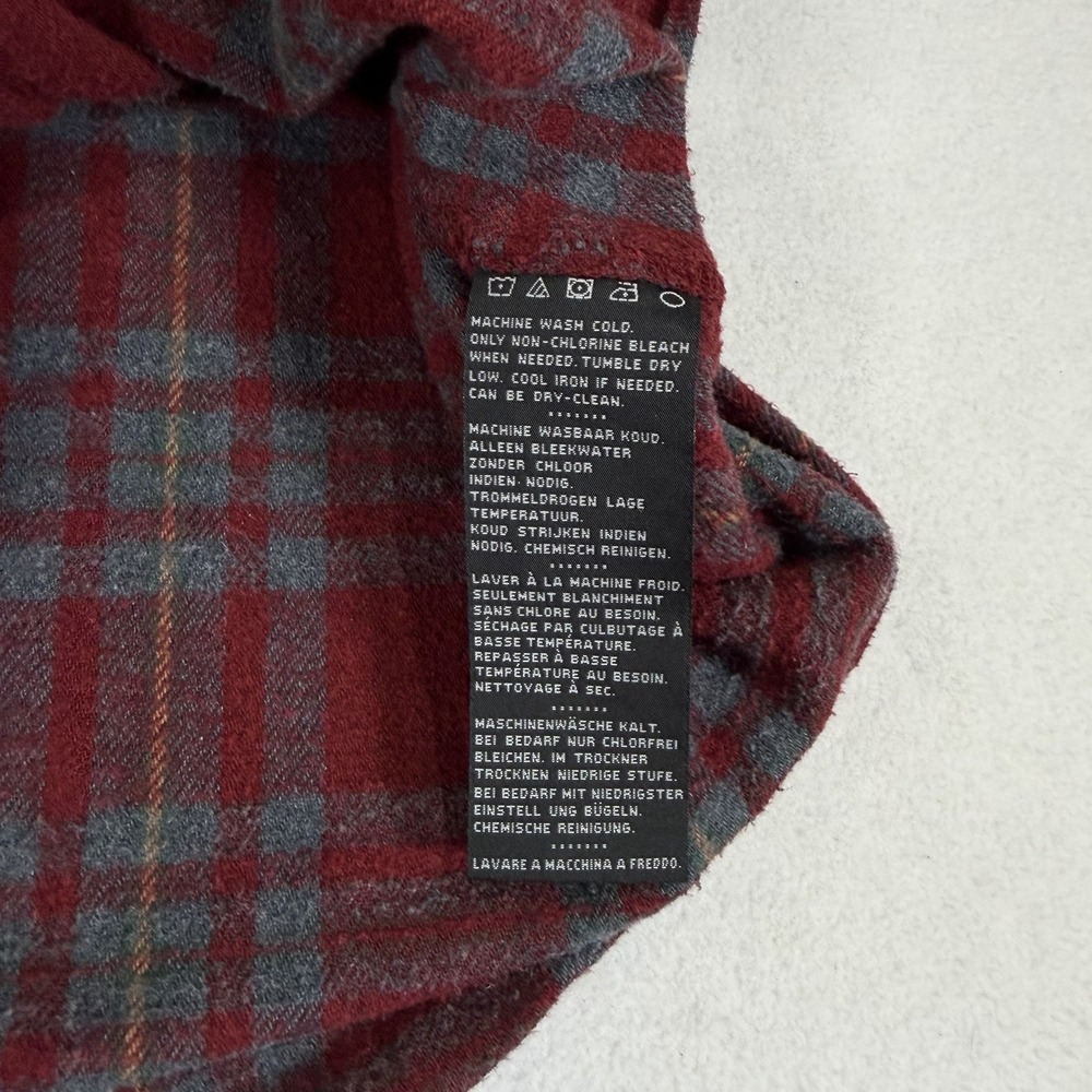 Harley Davidson Plaid Flannel Long Sleeve Button Shirt Mens Medium Red Gray - Picture 6 of 6